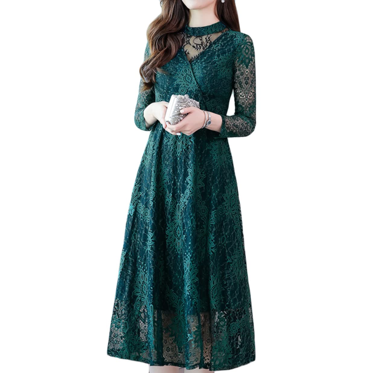 近年モデル♡マッキントッシュロンドン 花柄ロングワンピース フレア 長袖 38 ワンピース レディース ロングワンピース 花柄 ストライプ 長袖